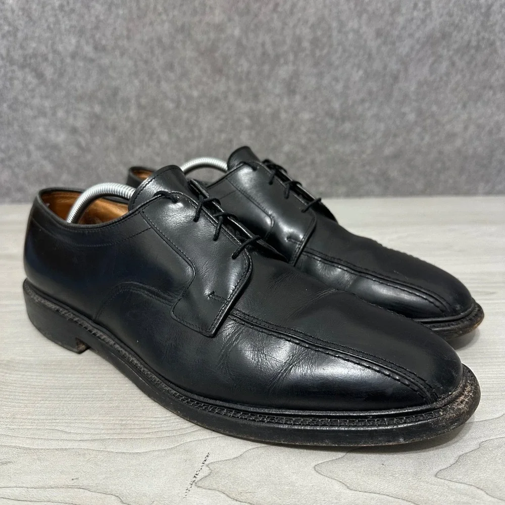 Allen Edmonds Hillcrest Dress Shoes Men 11.5 Black Leather Bicycle Toe Derby